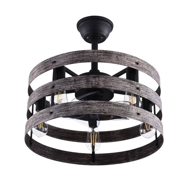 Latitude Run® 18inch Industrial Bladeless Ceiling Fan With Remote